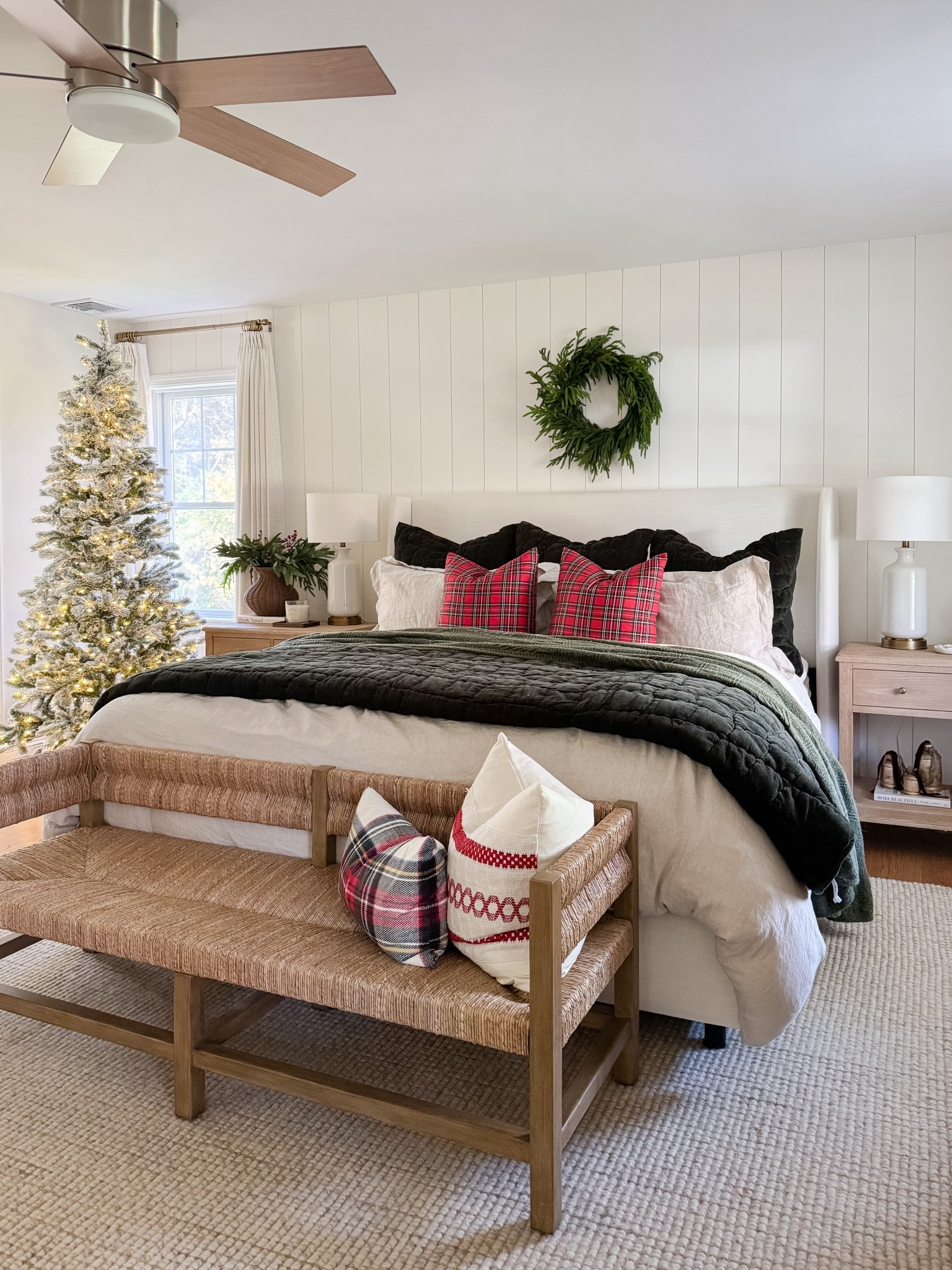 Classic Christmas bedroom 
Cozy seasonal bedroom refresh velvet quilt blue coastal home decor holiday decor neutral seasonal home modern cape cod inspired sherricalnanhome

#LTKHoliday #LTKHome