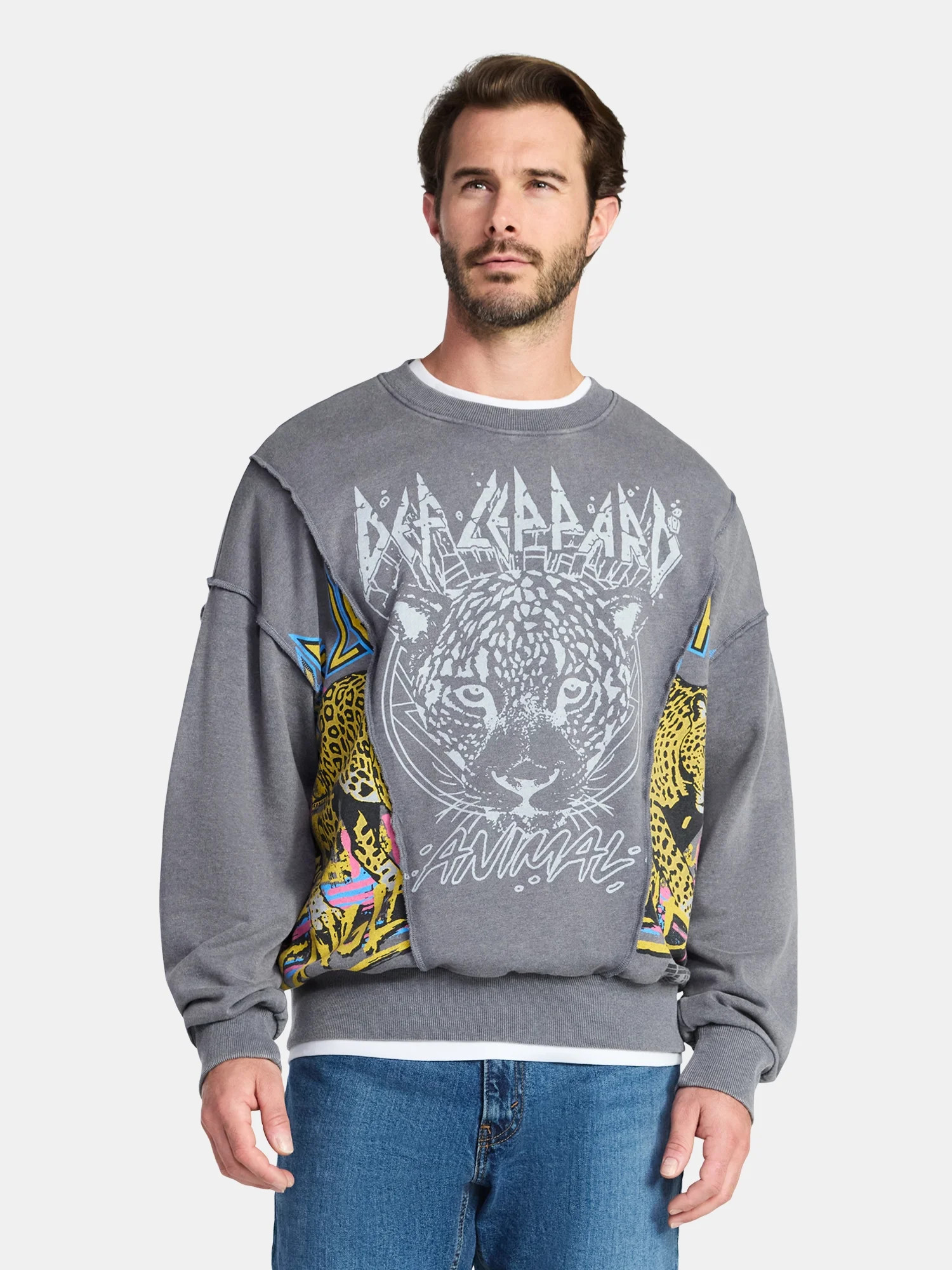 Def Leppard Men's Crewneck Sweatshirt with Long Sleeves, Sizes S-3XL | Walmart (US)