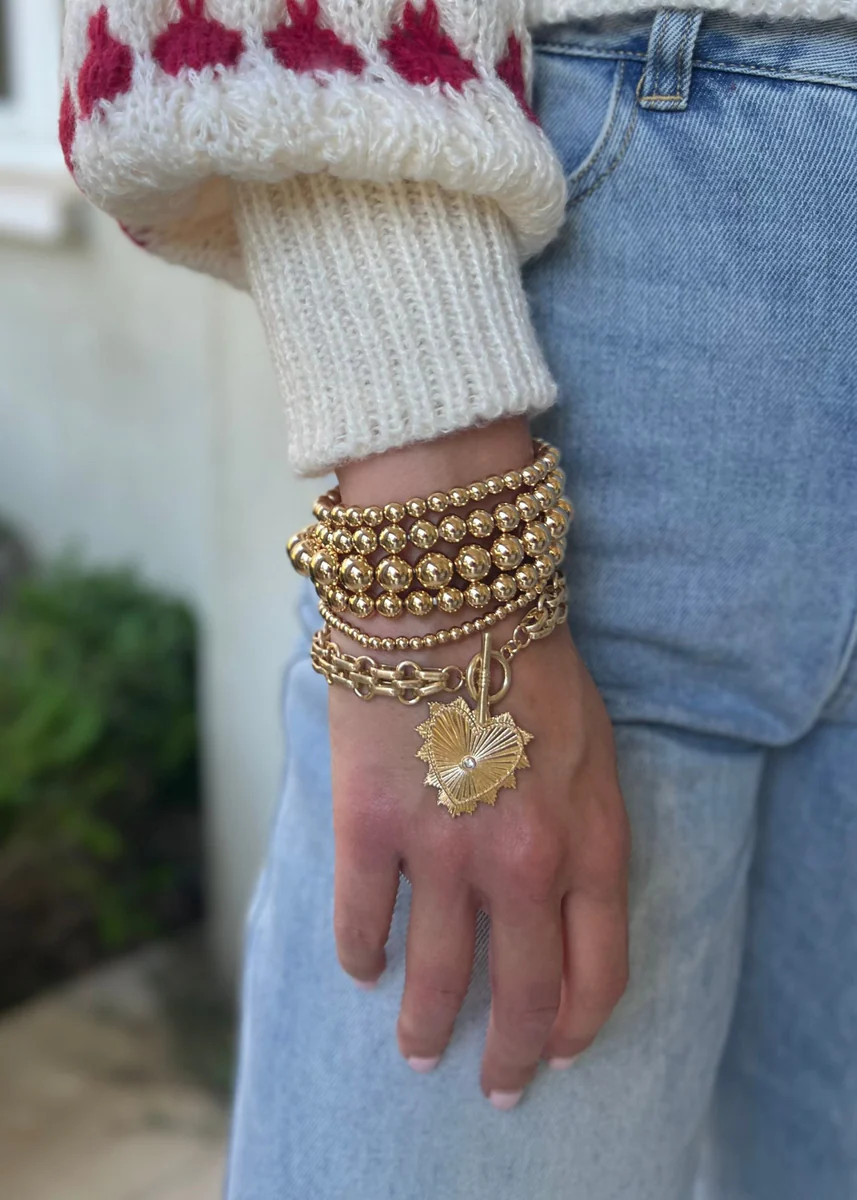 Marisol Gold Ball Beaded Bracelet Set | Benaar La