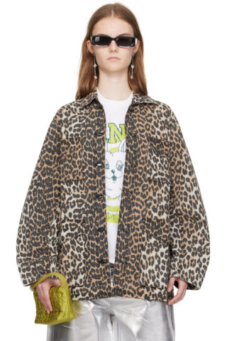 Beige & Black Leopard Jacket | SSENSE