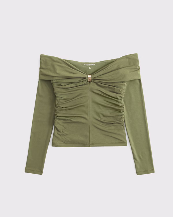 Off-The-Shoulder Hardware Top | Abercrombie & Fitch (US)
