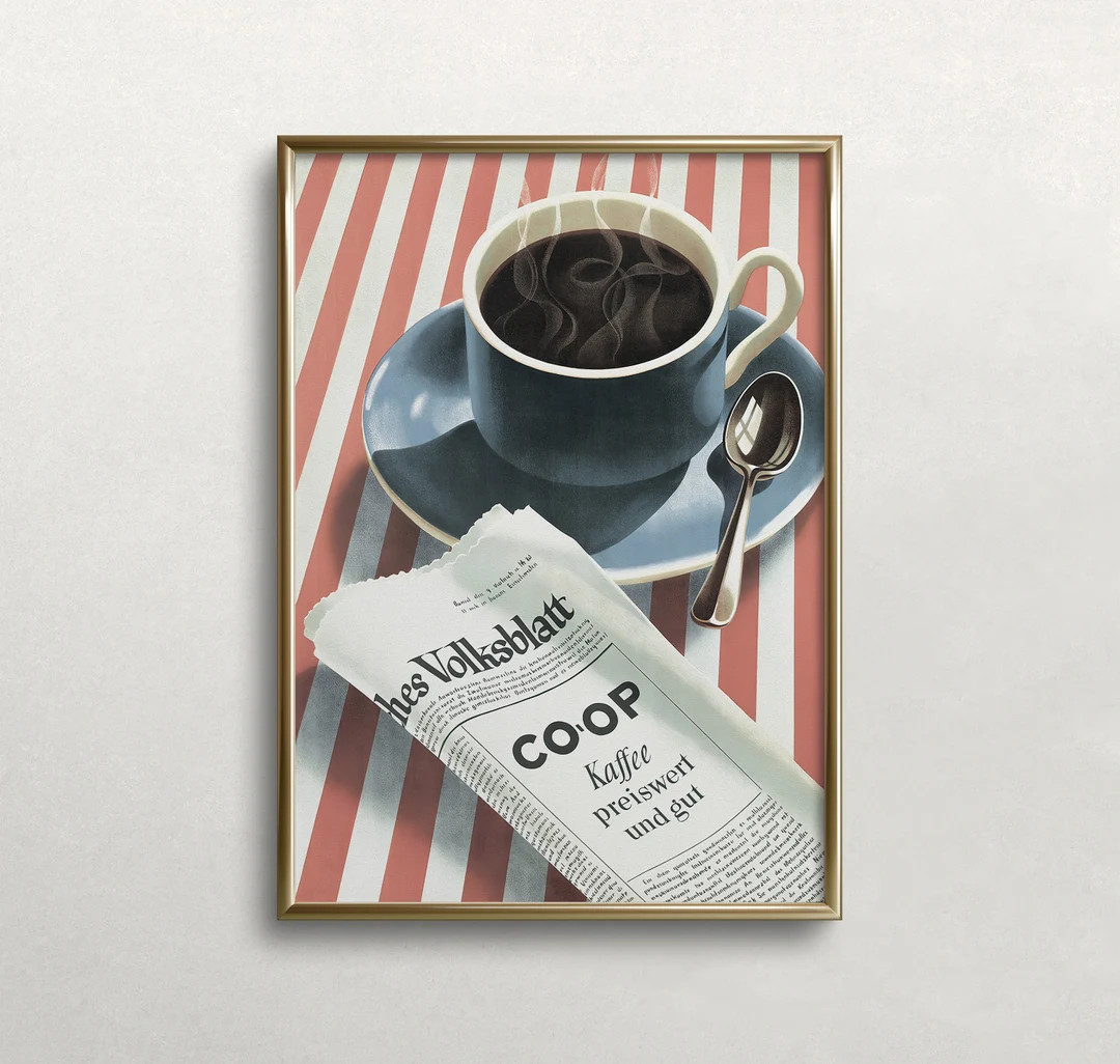 Vintage Coffee Print: Retro Kitchen Wall Art (digital Download) - Etsy | Etsy (US)