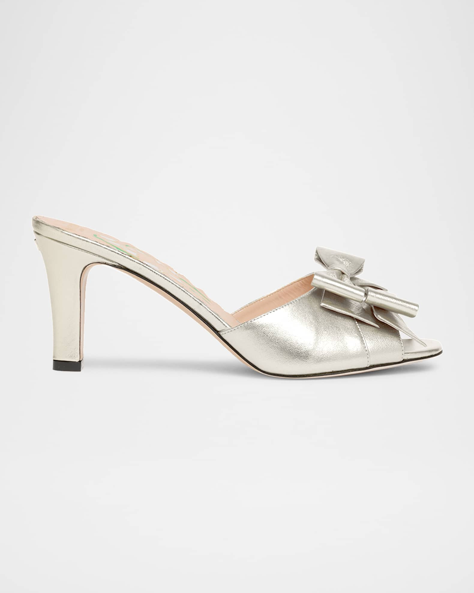 Bowow Logo Metallic Leather Sandals | Neiman Marcus