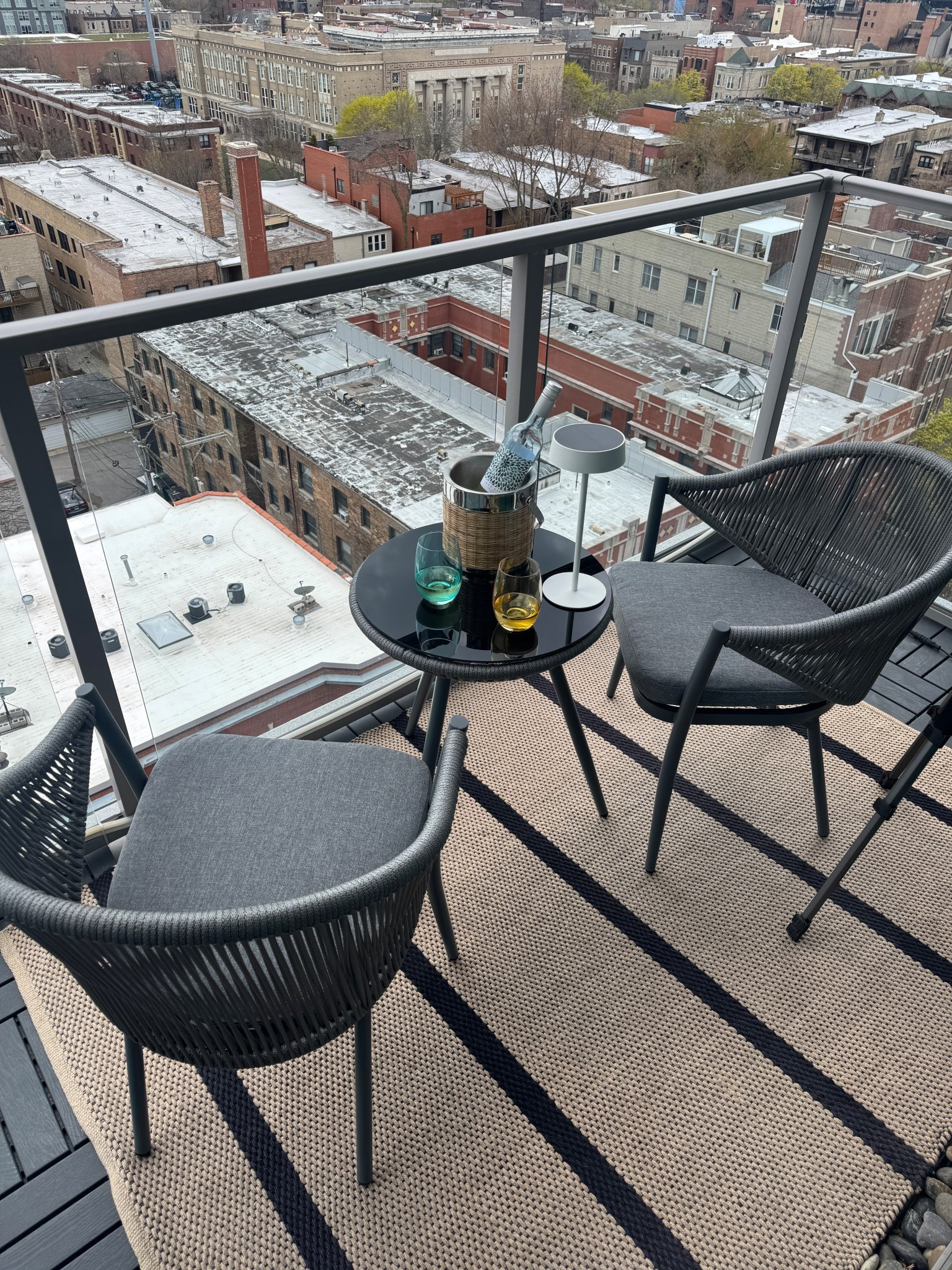 #ad Easy and space saving solution to a small balcony space! Love this set and accessories from @Wayfair . #wayfair #wishyouwerehere #outdoor #wayfairpartner

#LTKHome #LTKMens