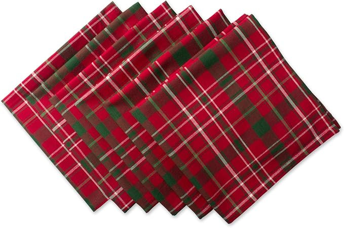 Amazon.com: DII Holiday Collection, Tartan Holly Plaid Tabletop, Napkin Set, Christmas Plaid : Ho... | Amazon (US)