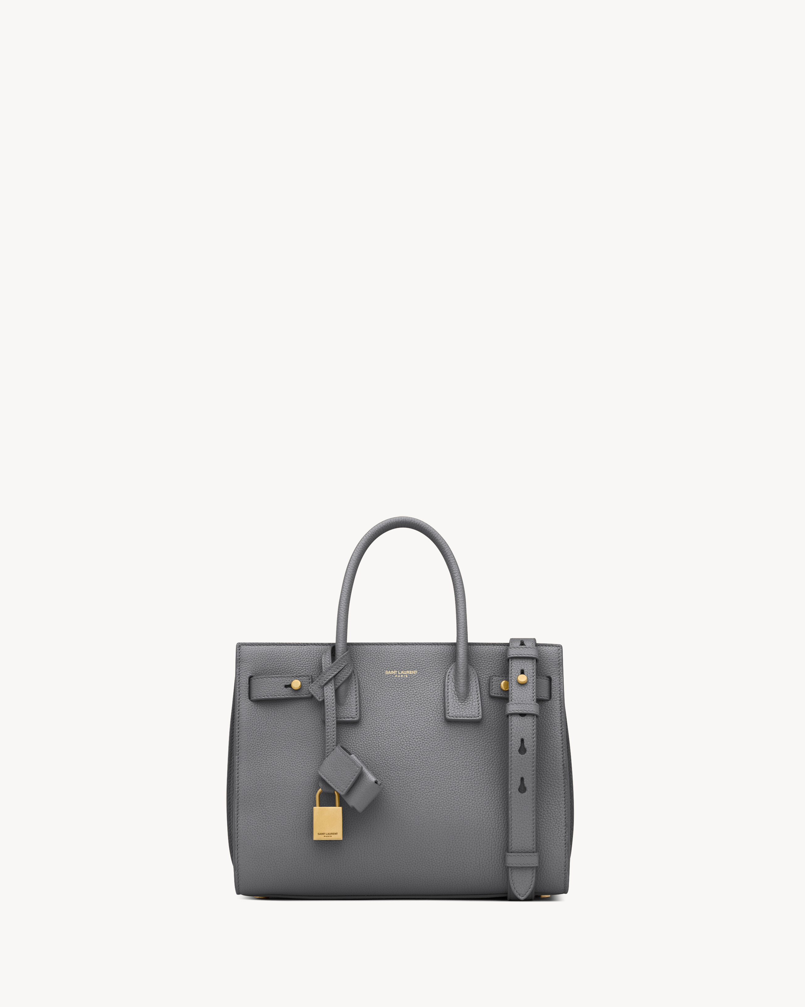 Saint Laurent Sac De Jour In Supple Grained Leather - Baby - Grey & Silver - Women - One Size | Saint Laurent Inc. (Global)