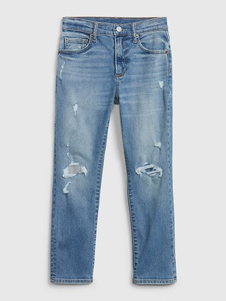 Kids Destructed Athletic Taper Jeans with Stretch | Gap (US)