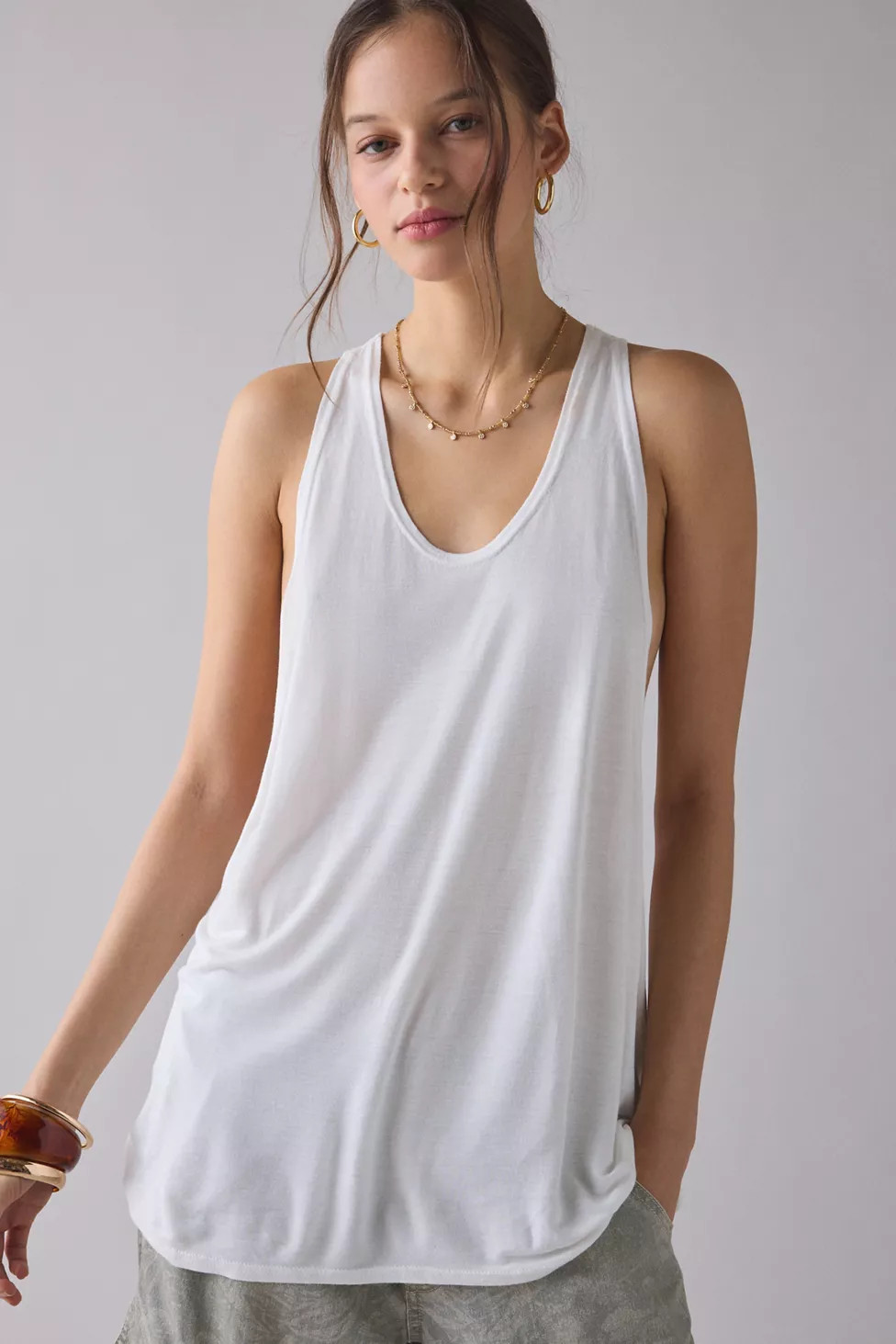 BDG Bowery Reese Jersey Knit Relaxed Racerback Tank Top | Urban Outfitters (US and RoW)
