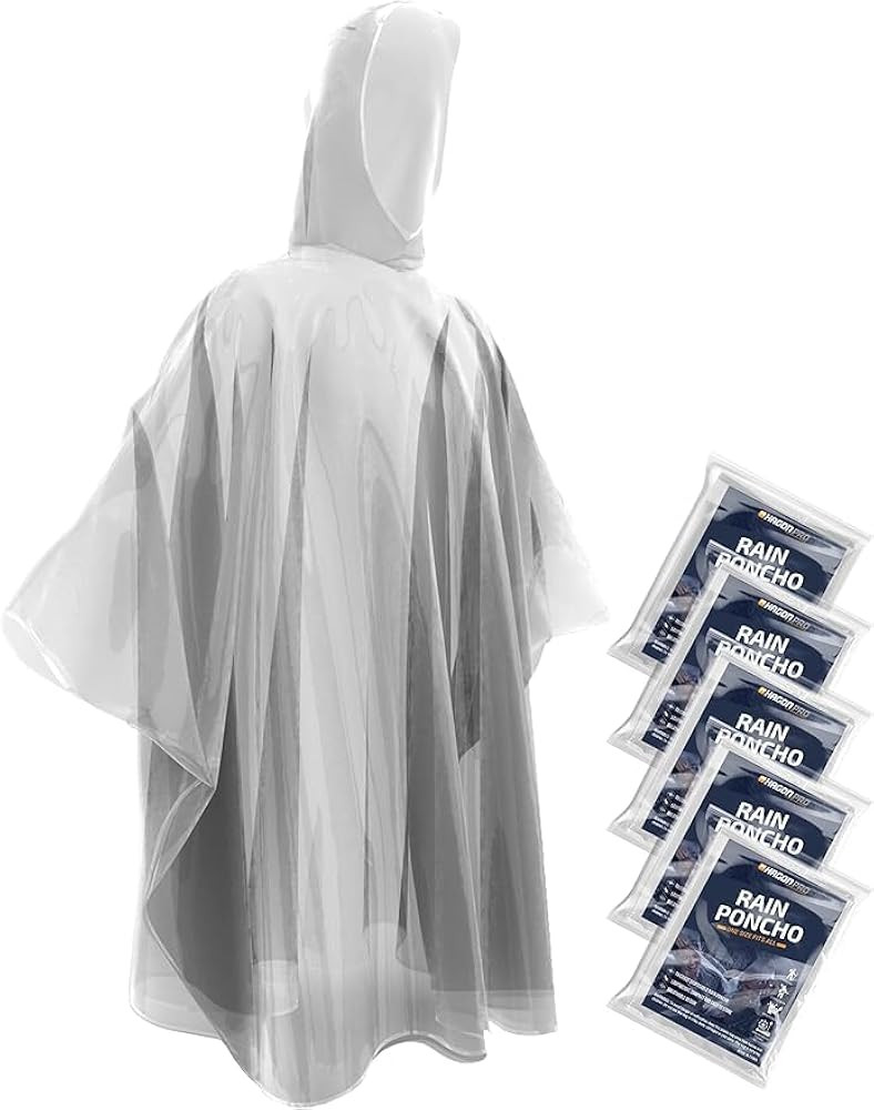 Amazon.com: Hagon PRO Disposable Rain Ponchos for Adults (5 Pack) : Sports & Outdoors | Amazon (US)
