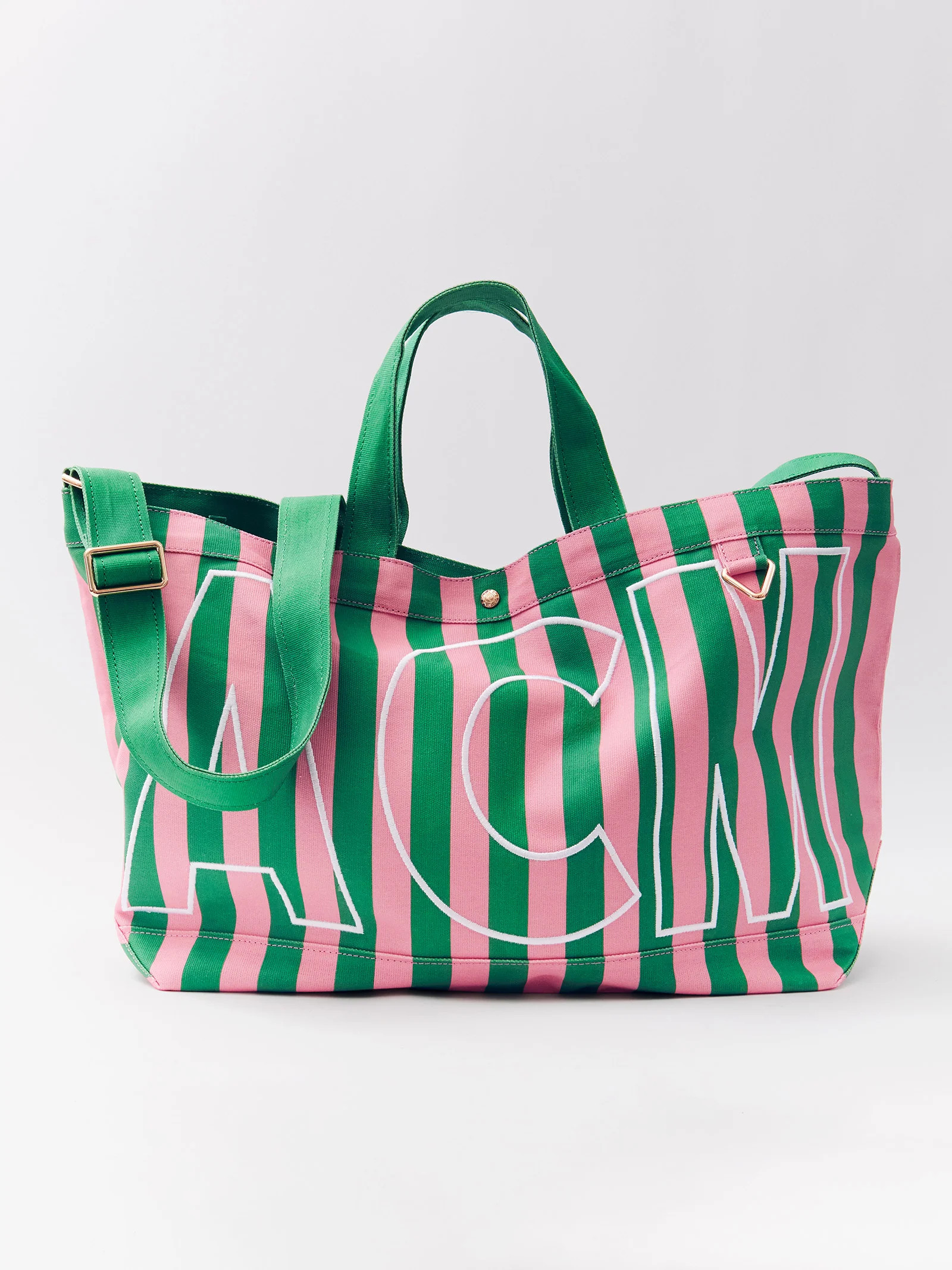 Striped Custom Alpha Tote - Grove | BaubleBar