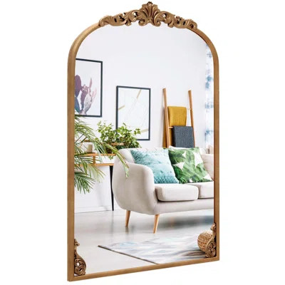 30" X 20" Gold Traditional Vintage Ornate Baroque Arched Mirror For Wall With Metal Frame | Wayfair North America