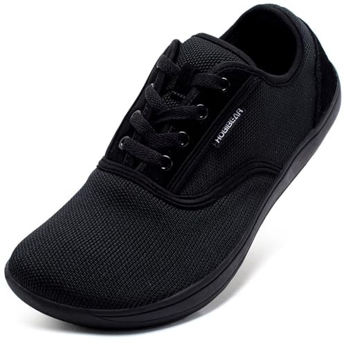 HOBIBEAR Wide-Toe-Box Barefoot Shoes for Mens Womens Minimalist Breathable Trail Running Walking Shoes Black 9.5 Wide Women/7.5 Wide Men | Amazon (US)
