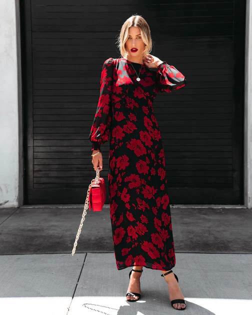 Serendipity Floral Chiffon Maxi Dress | VICI