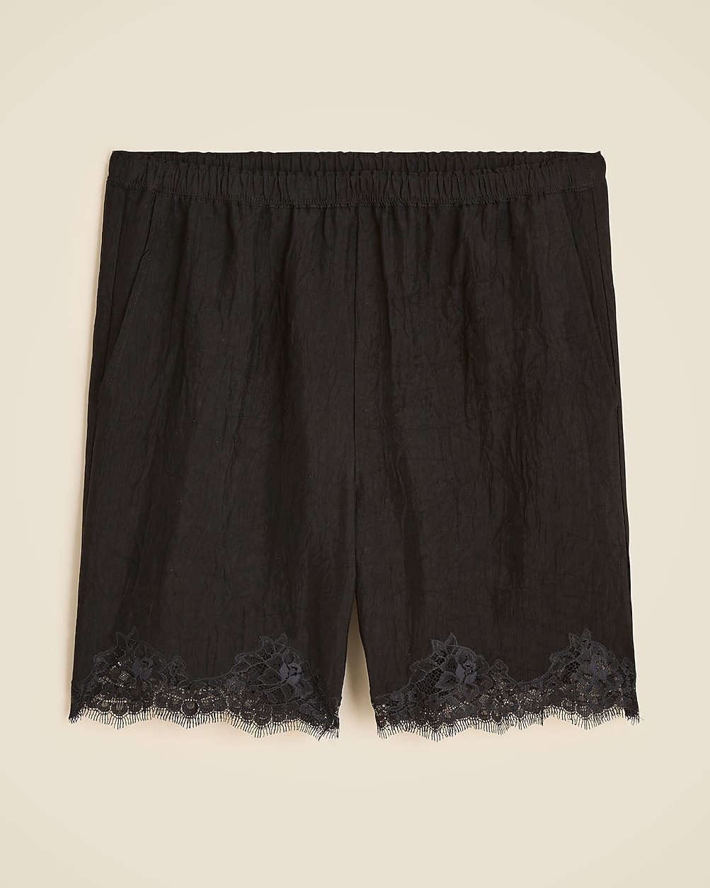 5" Stratus lace-trim short in textured satin | J. Crew US