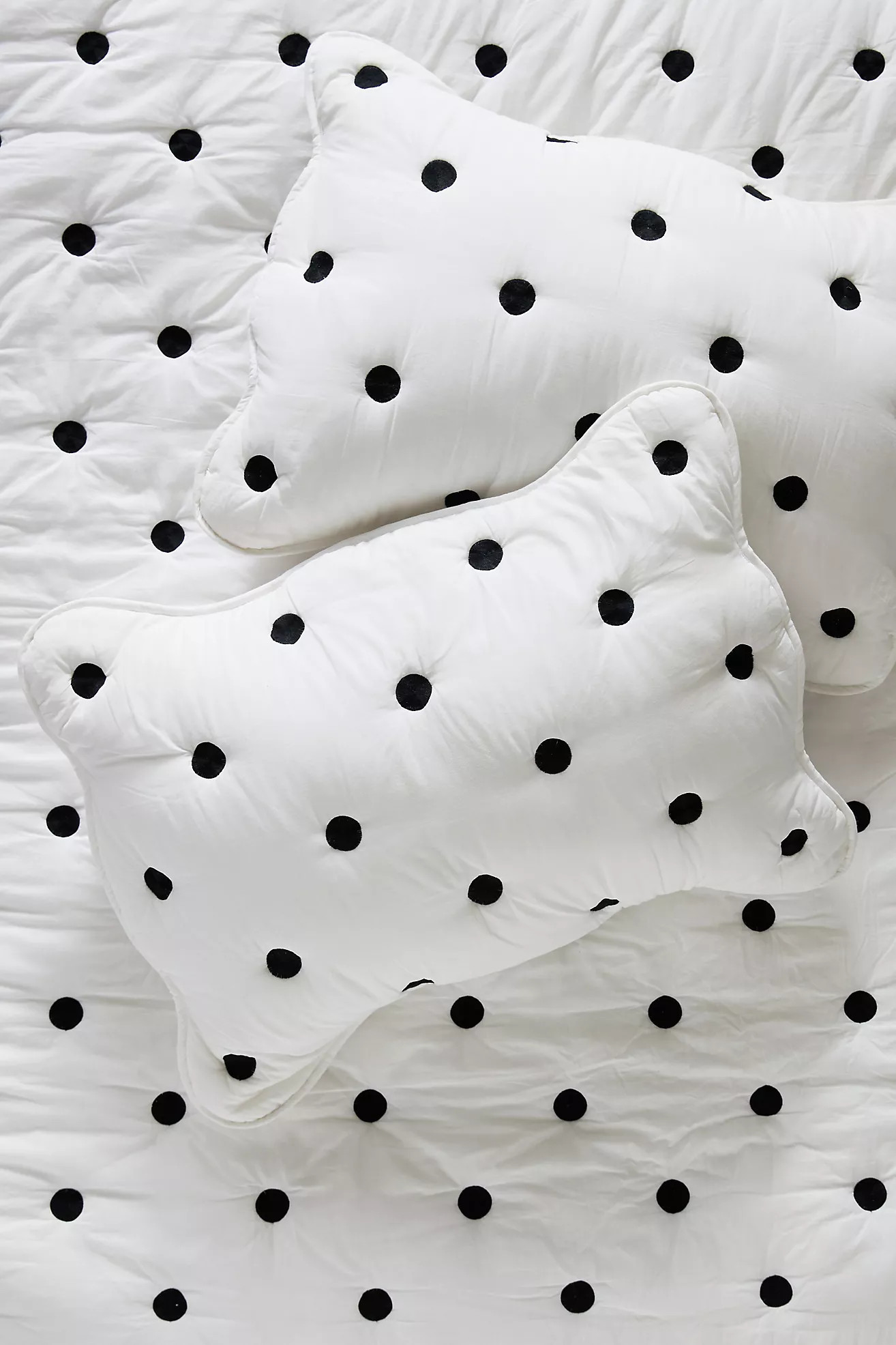 Maeve by Anthropologie Cotton Polka Dot Embroidered Shams, Set of 2 | Anthropologie (US)