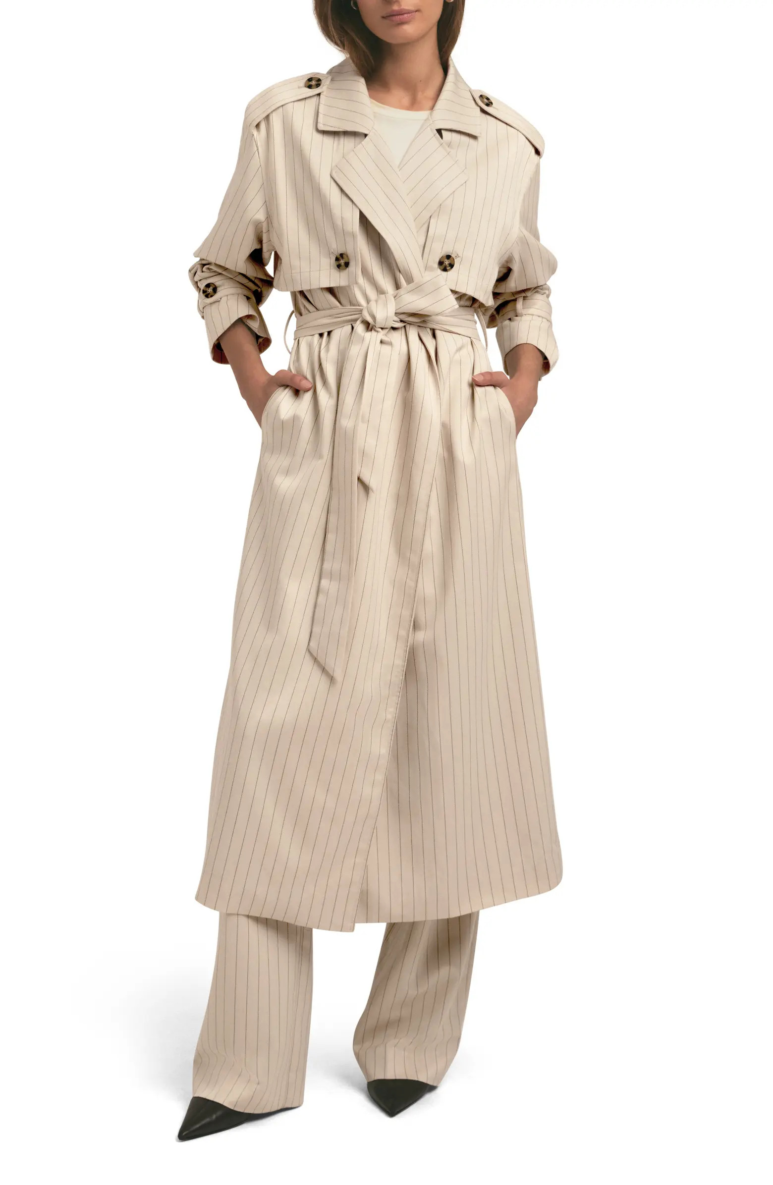 The Charles Pinstripe Trench Coat | Nordstrom