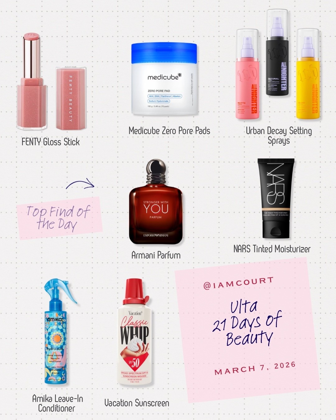 Ulta 21 Days of Beauty! FENTY Beauty, Medicube, Amika, Urban Decay products on sale 

#LTKselfcare #LTKBeauty