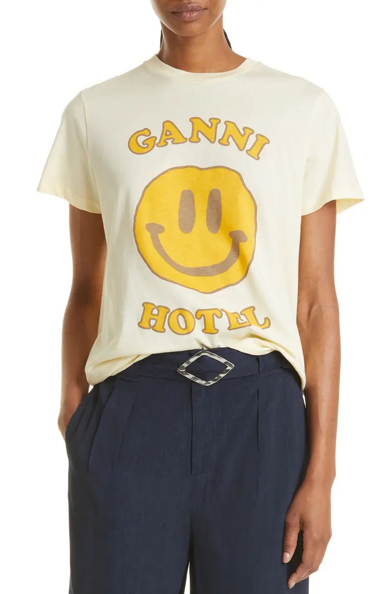 Ganni Logo Organic Cotton Graphic Tee | Nordstrom | Nordstrom