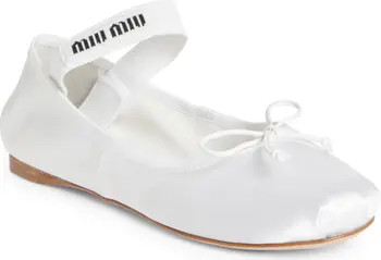 Miu Miu Logo Band Ballet Flat | Nordstrom | Nordstrom