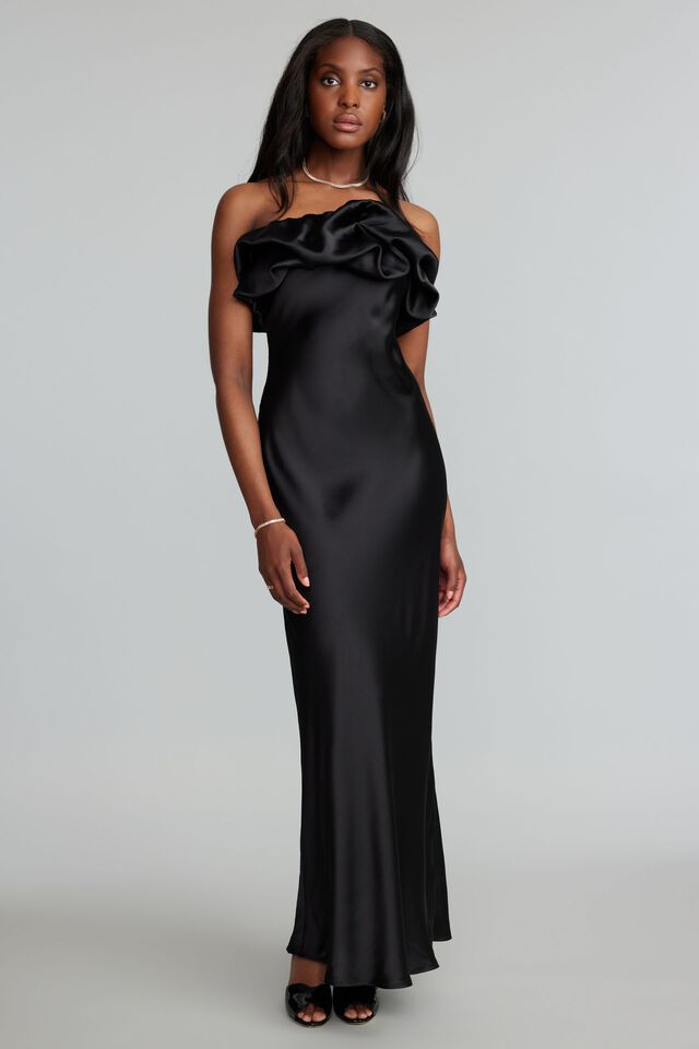 Elizabeth Ruffle Off Shoulder Maxi Dress$139.95 | Dynamite Clothing