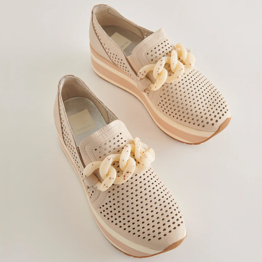 JHENEE PERFORATED SNEAKERS SAND NUBUCK | DolceVita.com
