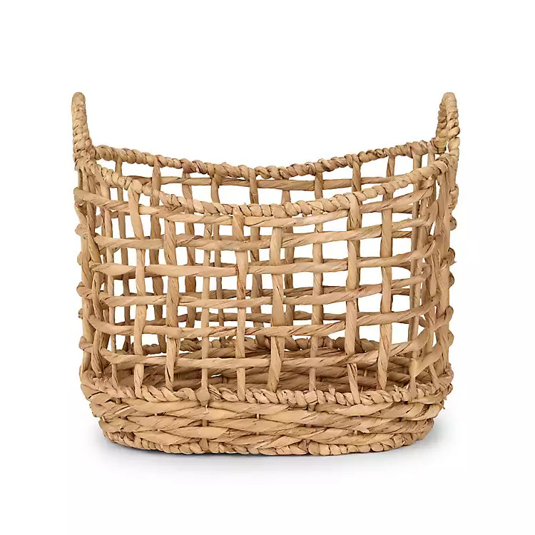 New! Small Water Hyacinth Open Weave Basket | Kirklands