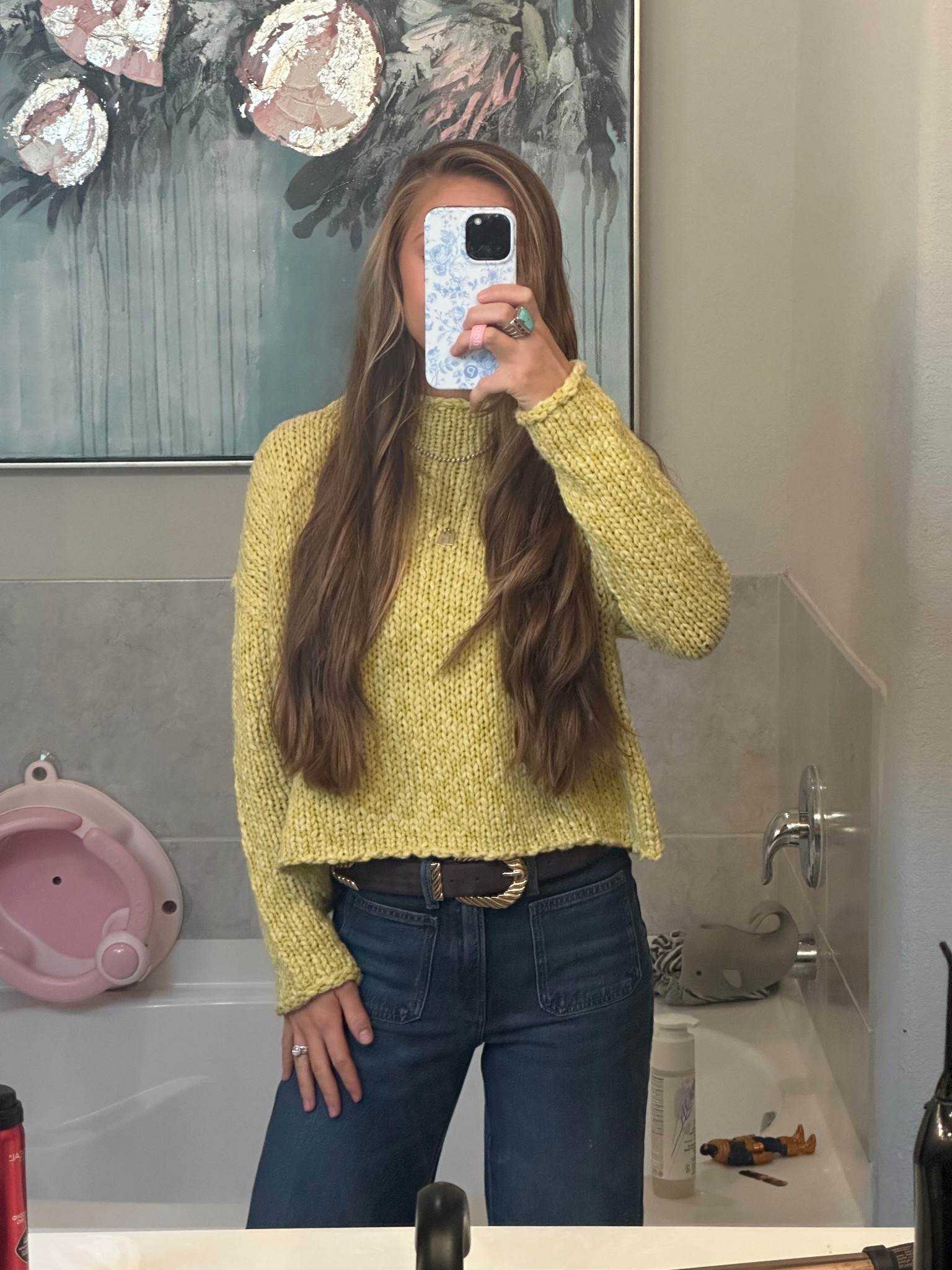 Thanksgiving / Christmas / fall outfit / winter outfit / free people sweater / good American jeans / love this revolve belt!! Half the price of another I loved — can’t find exact jeans but they’re good American good waist high rise palazzo!

#LTKmomlife #LTKHoliday #LTKootd