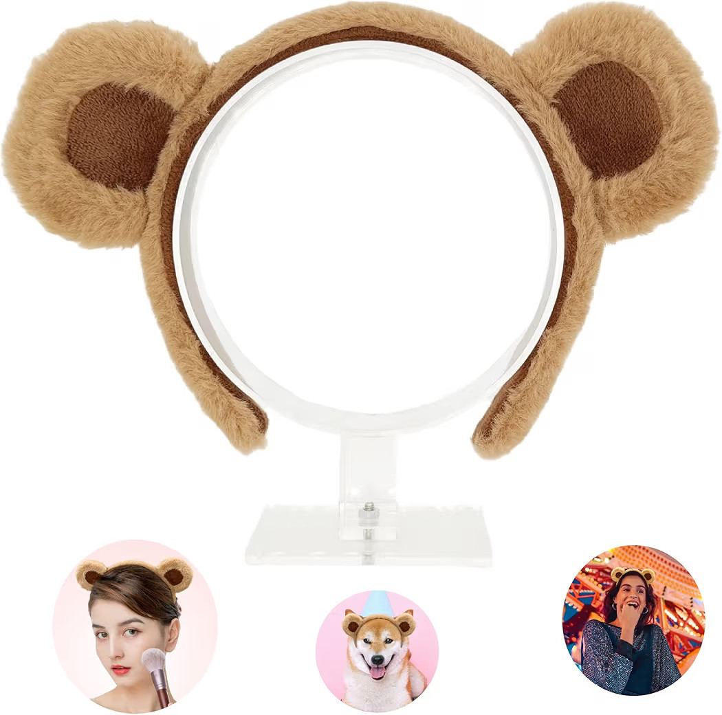 SIOTMERA Headband Bear Ears Brown, Cute Care Hairband Adult with Toddler Animal Costume, Soft Mak... | Amazon (US)