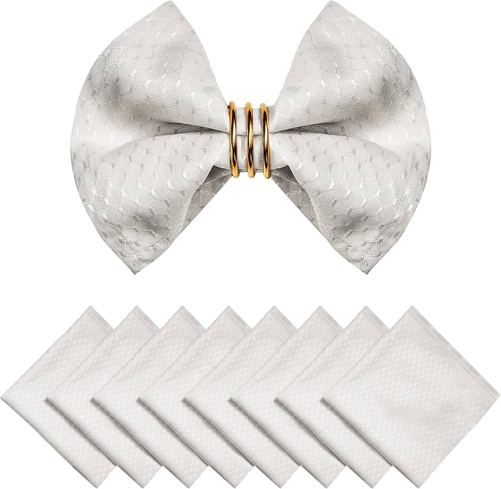 Cloth Napkins Set of 8 – Square 17x17 Inch Jacquard Fabric Polyester Washable Reusable Cloth Na... | Amazon (US)