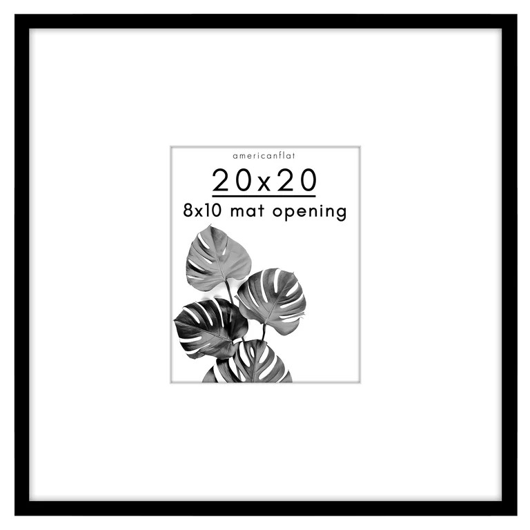 Americanflat 8x10 Picture Frame with Mat 20x20 Frame - Plexiglass Front Cover - Black - Walmart.c... | Walmart (US)
