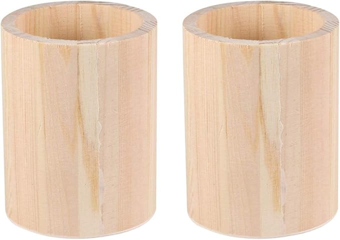 Didiseaon 2 Pcs Unfinished Wooden Pencil Holder Container Wood Desk Pen Holder Stand Pencil Cup M... | Amazon (US)
