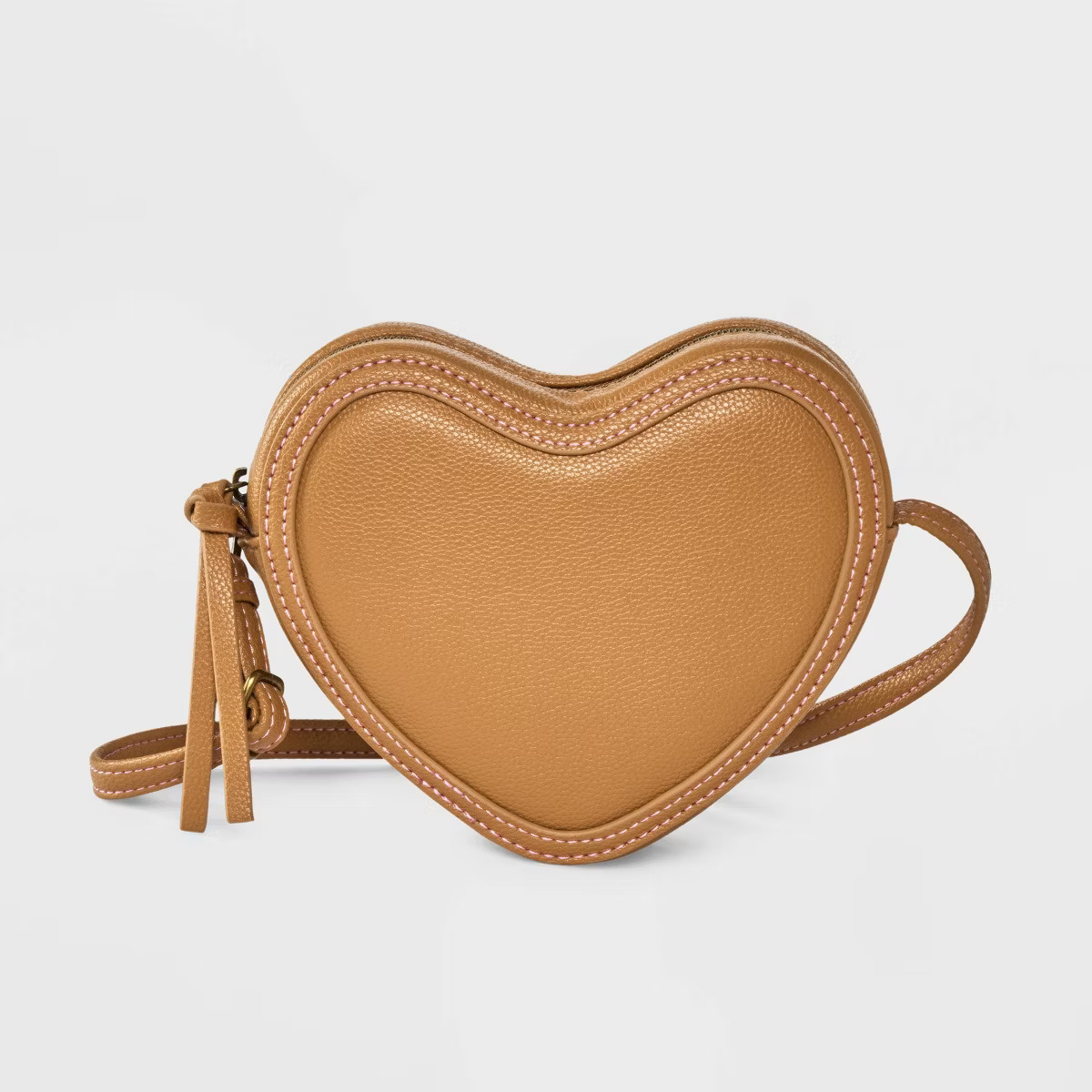 Girls' Heart Shaped Crossbody Bag - Cat & Jack™ Brown | Target