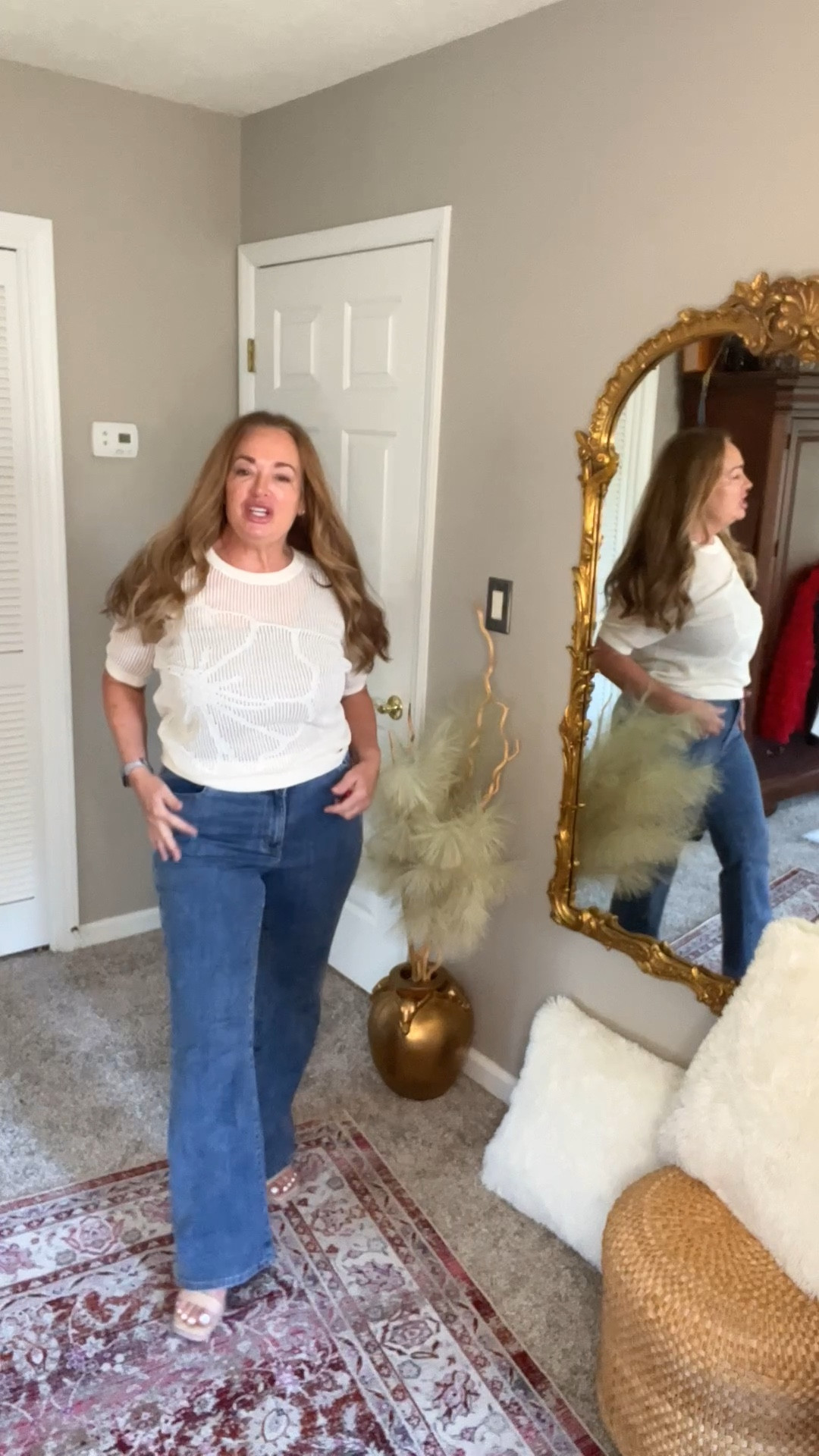 Lightweight open weave knit for Summer
With a floral design.

#LTKFestival #LTKTravel #LTKgrwm