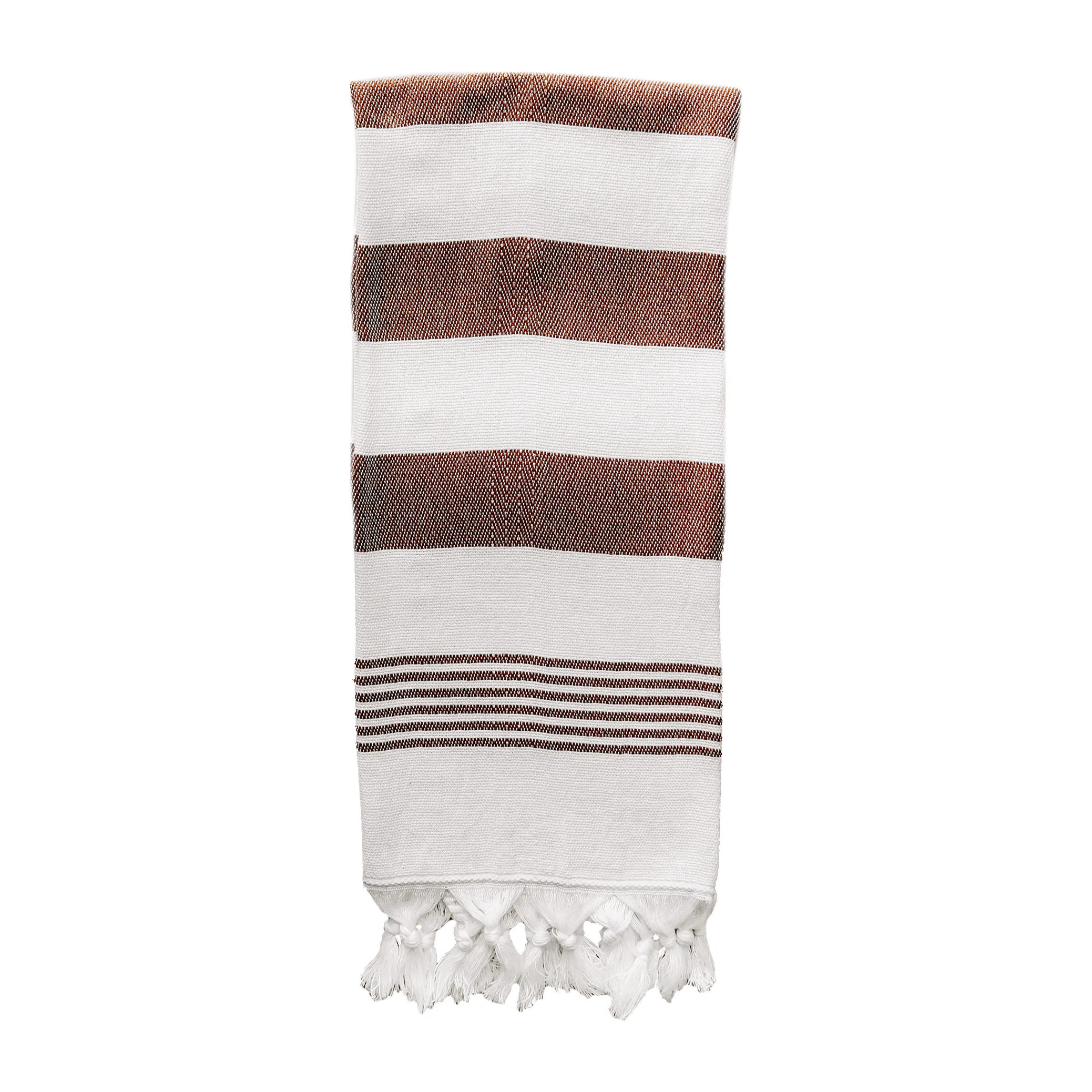 Turkish Cotton + Bamboo Hand Towel - Neutral Stripes | Sweet Water Decor, LLC