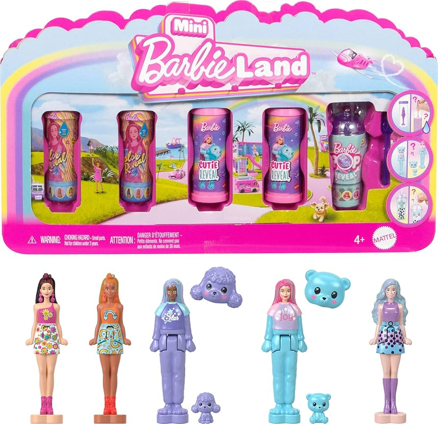 Barbie Mini Barbie Land 5-Pack Pop Reveal Dolls, 1.5-inch Mini Doll with Surprise Reveal & Sensor... | Amazon (US)