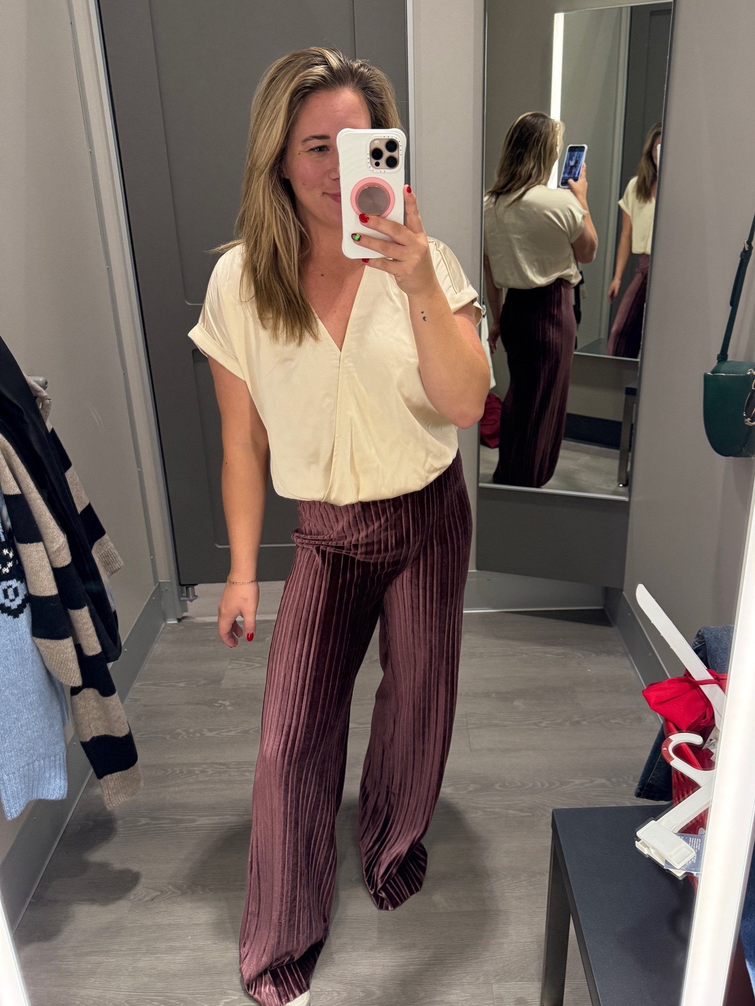 Holiday outfit idea! Pair with a cute pair of heels and warm jacket! Wearing small in bodysuit and xs in pants! 

Office party outfit, holiday outfit, Christmas outfit, winter outfit, casual outfit, velvet pants 

#LTKHoliday #LTKFindsUnder50 #LTKSeasonal