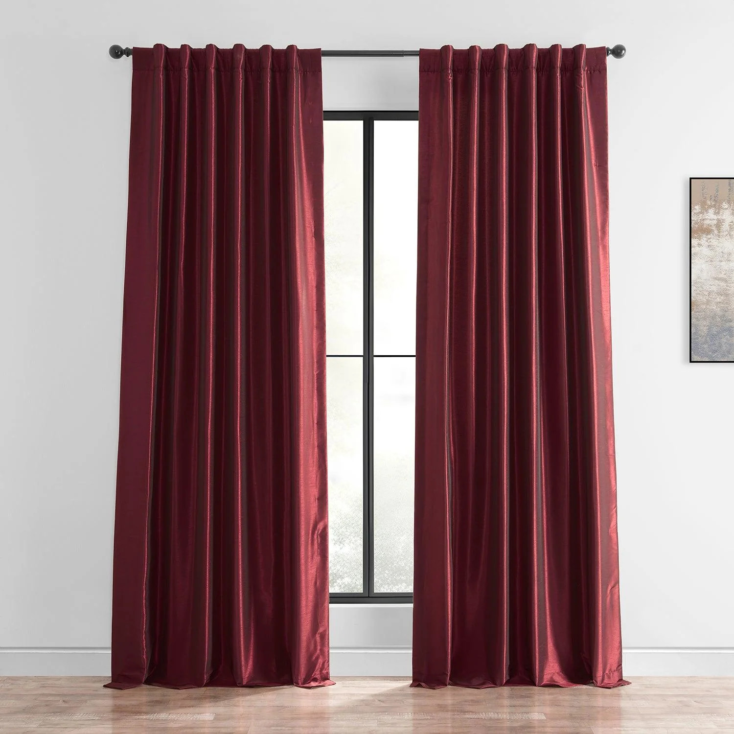 Ruby Vintage Textured Faux Dupioni Silk Curtain | Half Price Drapes