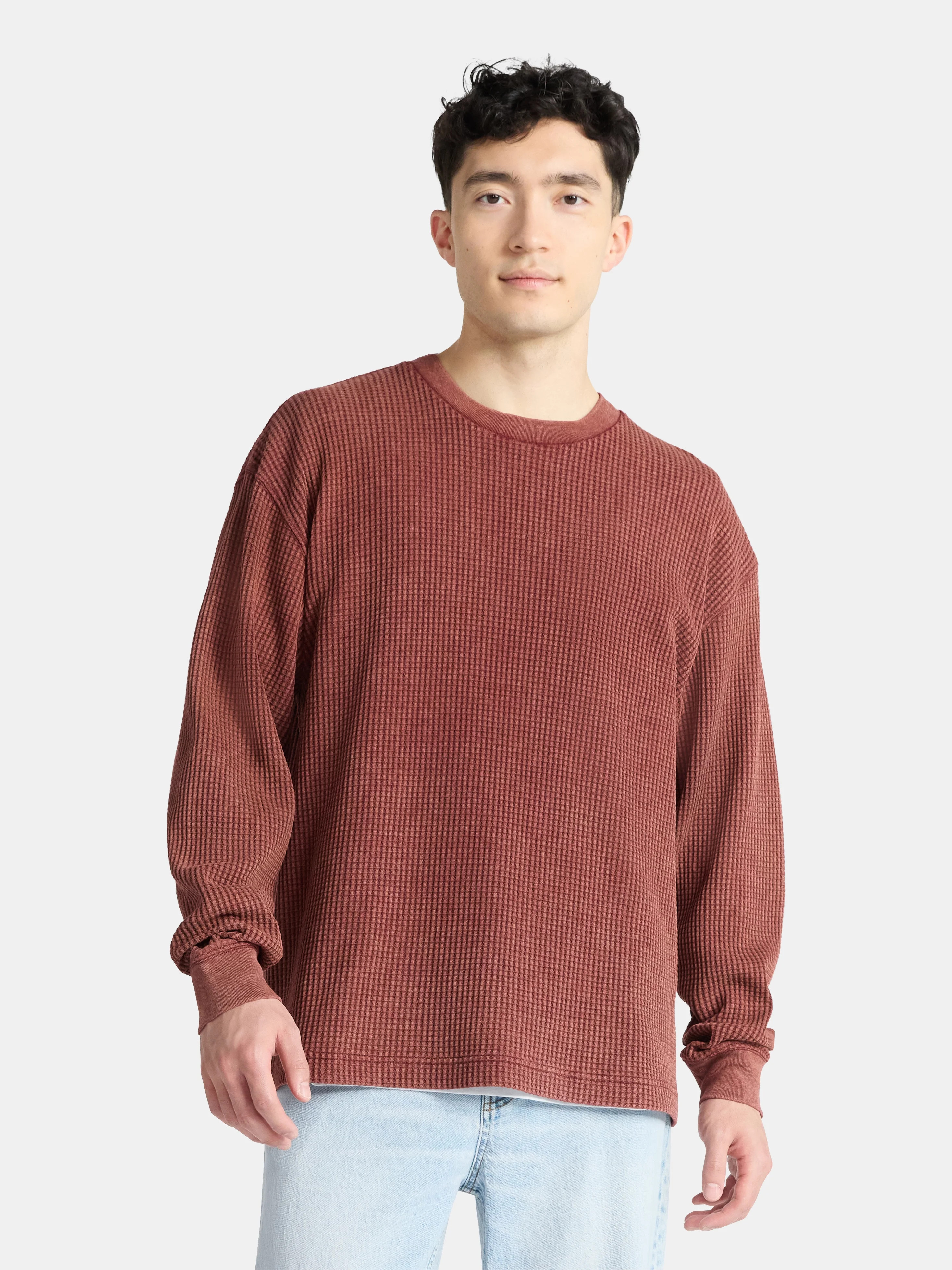 No Boundaries Thermal Tee with Long Sleeves, Men's & Big Men's | Walmart (US)