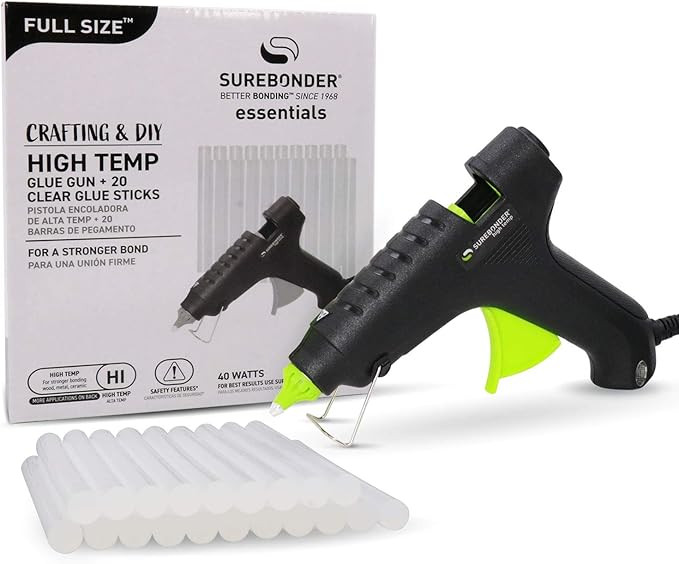 Hot Glue Gun, Surebonder Full Size 40W High Temperature Glue Gun Kit with 20 Glue Sticks | Amazon (US)