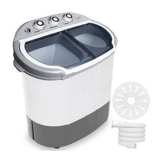 4.21 cu. ft. Portable Top Load Washer and Dryer Twin Tubs 11 lbs. Capacity Spin Cycle and Translucent Tub Window Gray | The Home Depot