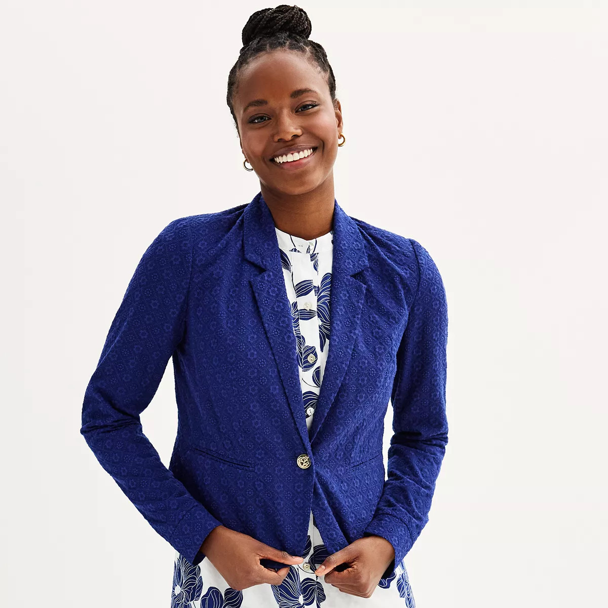 Women's Draper James Eyelet Textured Notch Lapel Blazer Jacket | Kohl's
