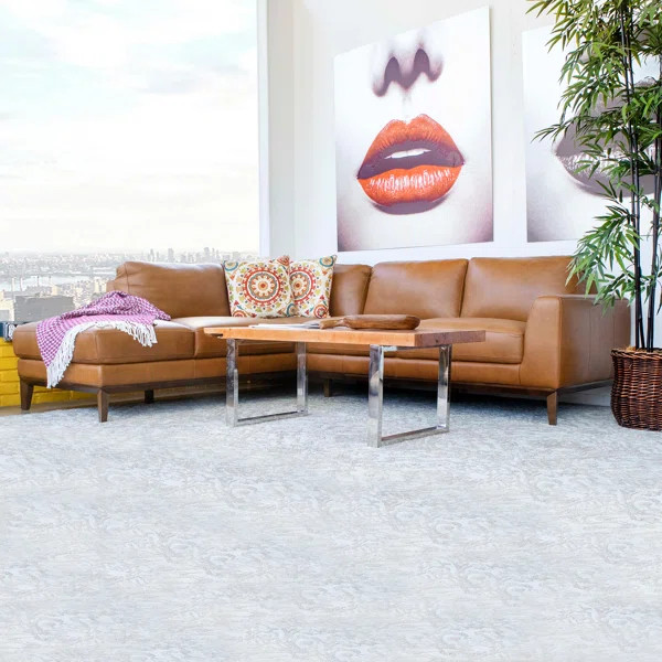 Mary 97" Wide Genuine Leather Sofa & Chaise | Wayfair North America