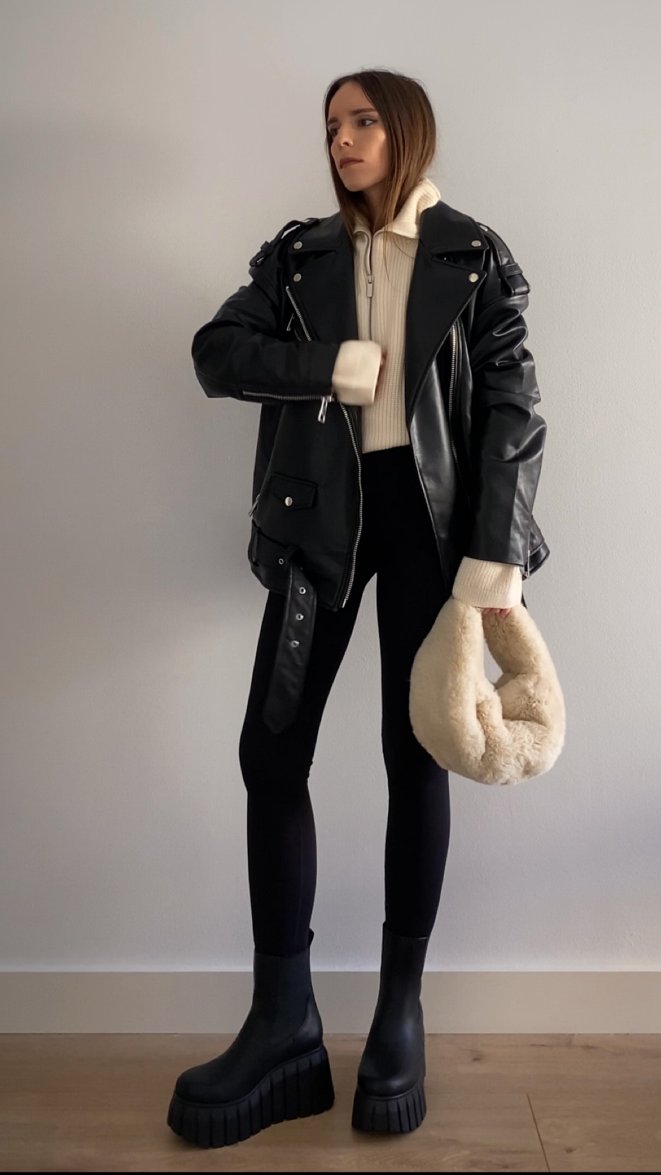 Black and beige outfit and perfect biker jacket🖤

#LTKeurope #LTKstyletip #LTKSeasonal