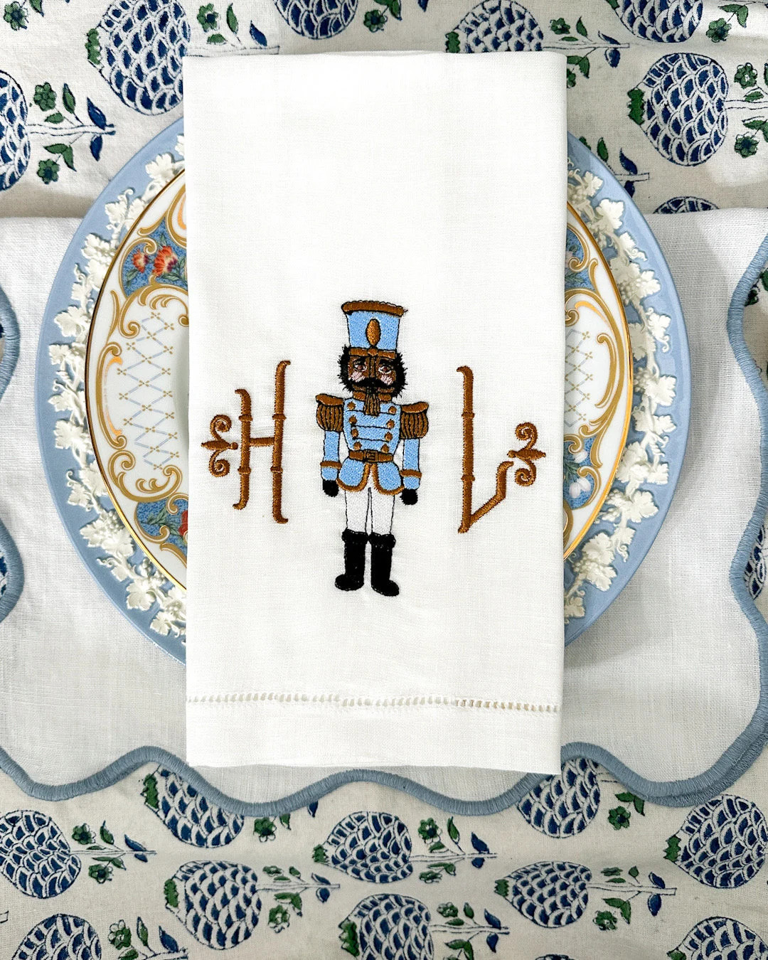 Whimsical Christmas Nutcracker Embroidered Dinner Napkin - Etsy | Etsy (US)