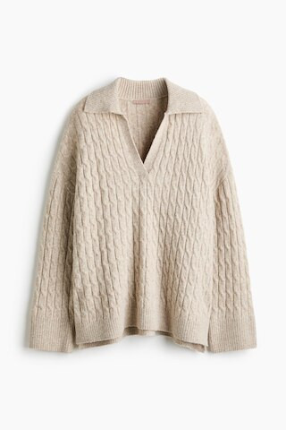 H & M - Oversized Cable-Knit Sweater - Light Taupe | H&M (US, CA, MX)