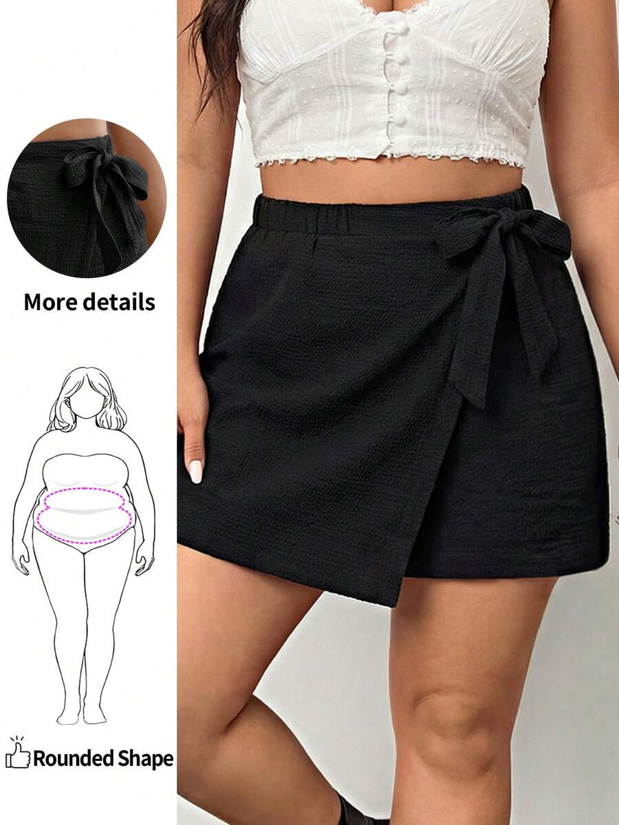 Enliva Plus Size Women's Spring And Summer Fashion Casual Loose Comfortable Daily Black Textured ... | SHEIN