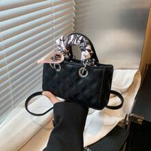 1pc Women Embroidered Square Handbag, Elegant & Fashionable Black Shoulder Bag | SHEIN