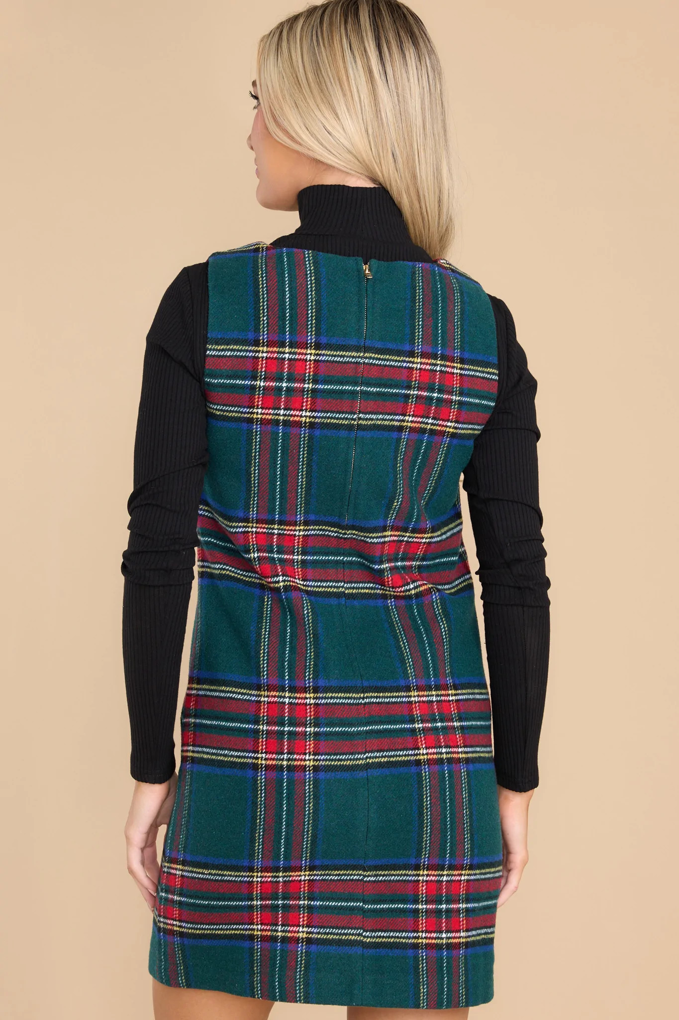 Sentimental Feeling Green Plaid Dress | Red Dress 