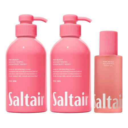Saltair Body Oil and 2-Pack Body Wash Set – Moisturizing Cleanser and After-Shower Skincare Duo – Pink Beach Scent | Amazon (US)