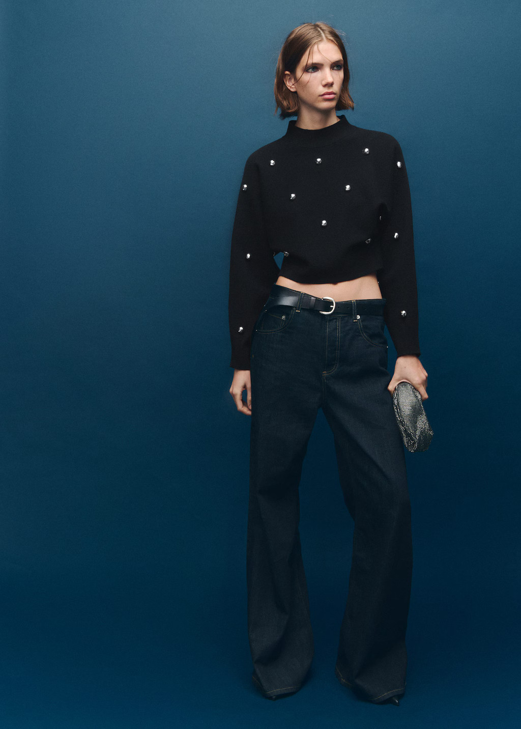 Perkins-neck sweater with spheres black - Woman - M - MANGO | Mango (US/MX/AU)